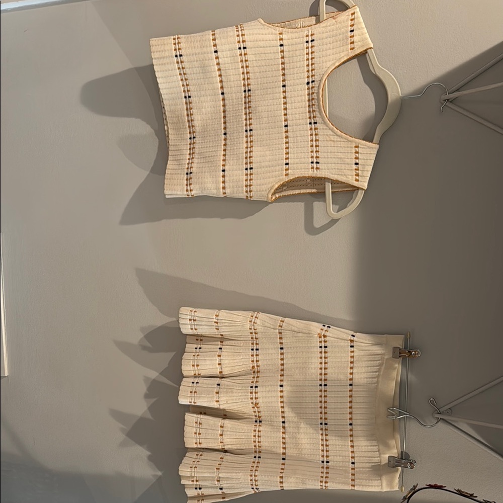 Sandro Cream and Black Mini Dress